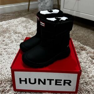 Hunter Kids Black Snow Boots